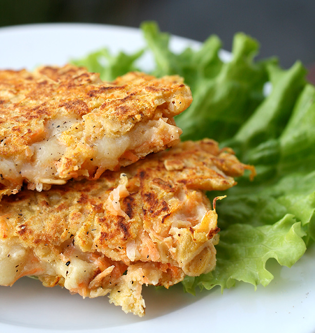 frittelle di carote con cuore di formaggio